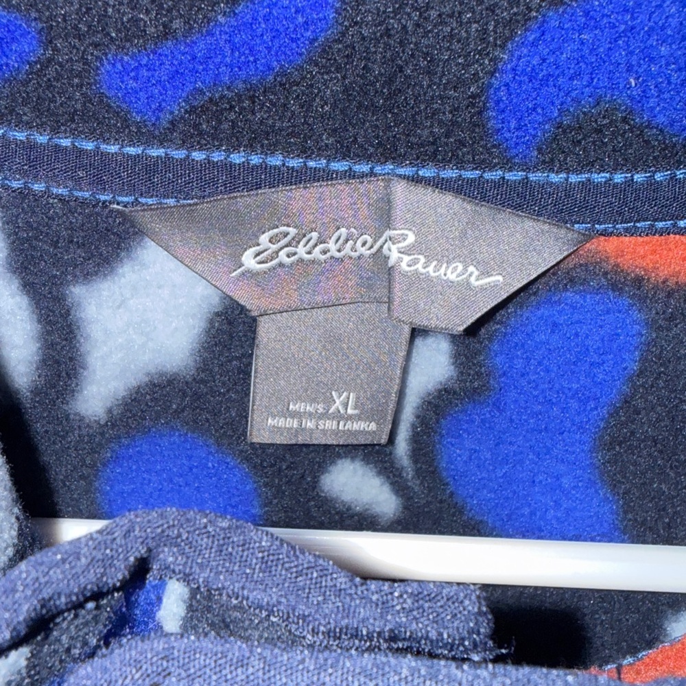 Eddie Bauer Blue And Red Patterned Pullover - image 2